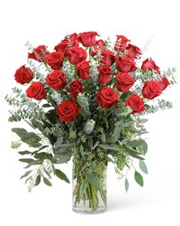 Red Roses with Eucalyptus Foliage (24) from Eagledale Florist in Indianapolis, IN